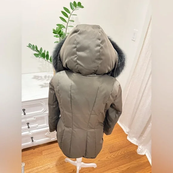 Dawn Levy Luka Fitted Parka with Velvet & Fur Trim XS - Picture 4 of 9